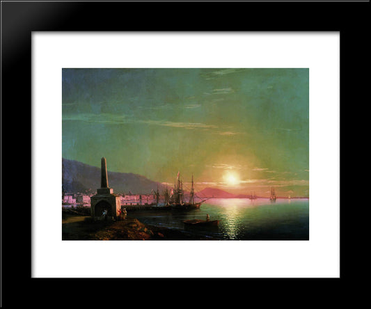 Sunrise In Feodosia 20x24 Black Modern Wood Framed Art Print Poster by Aivazovsky, Ivan