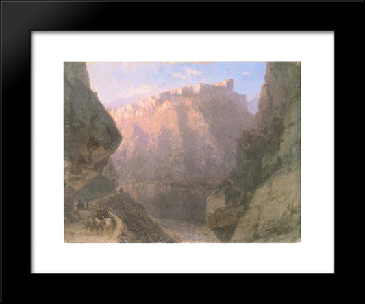 The Daryal Canyon 20x24 Black Modern Wood Framed Art Print Poster by Aivazovsky, Ivan