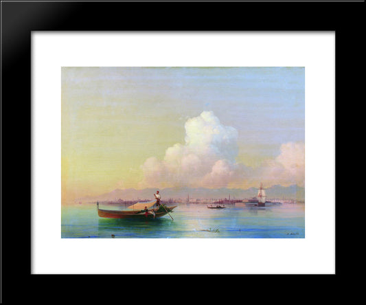 View Of Venice From Lido 20x24 Black Modern Wood Framed Art Print Poster by Aivazovsky, Ivan