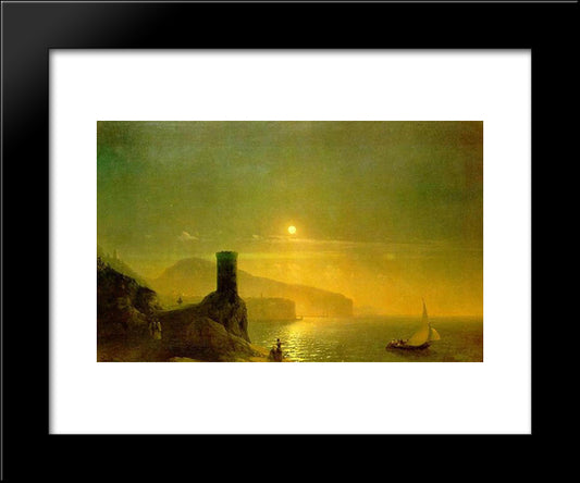 View Of Vico Near Naples 20x24 Black Modern Wood Framed Art Print Poster by Aivazovsky, Ivan