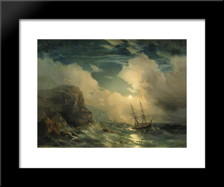 Seascape 20x24 Black Modern Wood Framed Art Print Poster by Aivazovsky, Ivan
