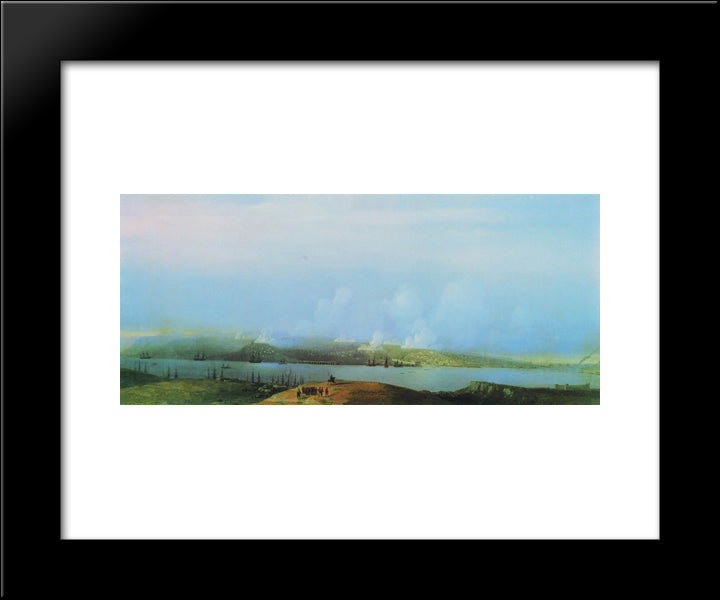 Siege Of Sevastopol 20x24 Black Modern Wood Framed Art Print Poster by Aivazovsky, Ivan