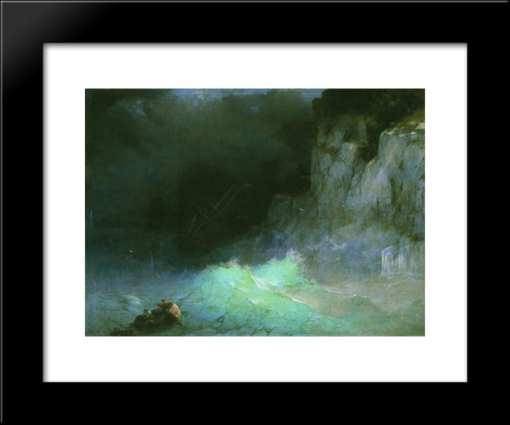 Storm 20x24 Black Modern Wood Framed Art Print Poster by Aivazovsky, Ivan