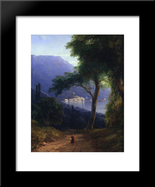 View From Livadia 20x24 Black Modern Wood Framed Art Print Poster by Aivazovsky, Ivan