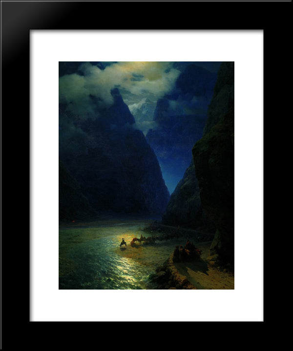 Darial Gorge 20x24 Black Modern Wood Framed Art Print Poster by Aivazovsky, Ivan