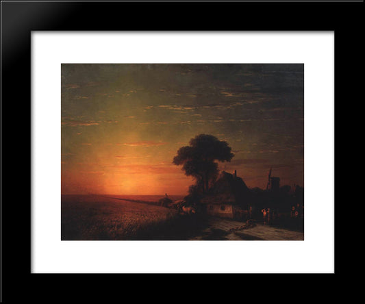 Sunset In Little Russia 20x24 Black Modern Wood Framed Art Print Poster by Aivazovsky, Ivan