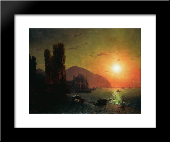 Crimean View. Ayu-Dag 20x24 Black Modern Wood Framed Art Print Poster by Aivazovsky, Ivan