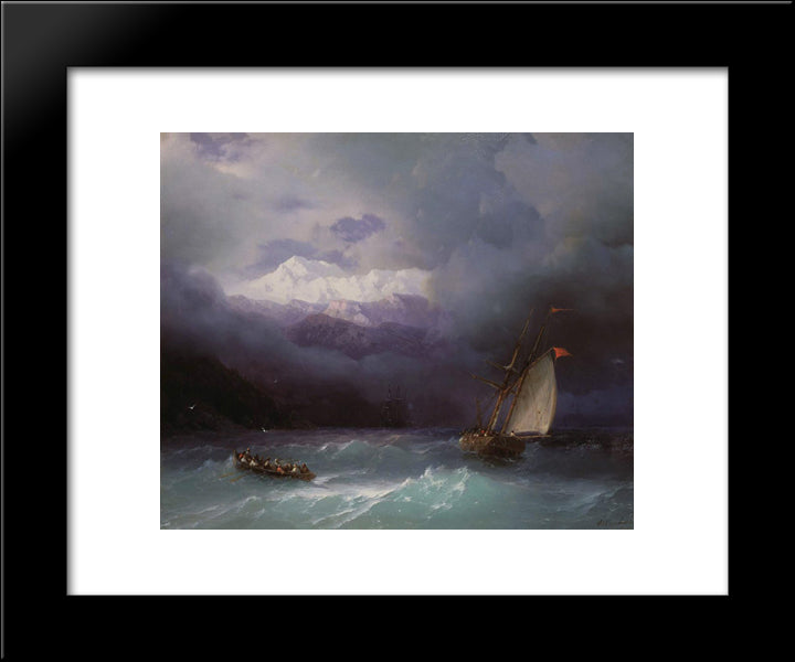 Stormy Sea 20x24 Black Modern Wood Framed Art Print Poster by Aivazovsky, Ivan