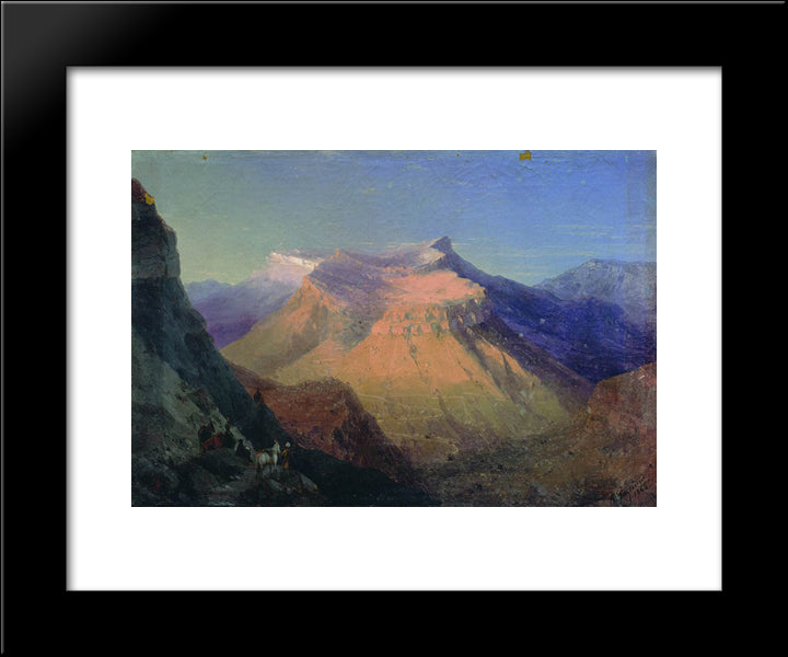 View Of Gunib 20x24 Black Modern Wood Framed Art Print Poster by Aivazovsky, Ivan