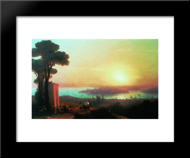 View Of Constantinople 20x24 Black Modern Wood Framed Art Print Poster by Aivazovsky, Ivan