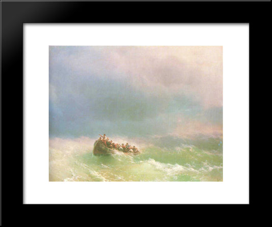 On The Storm 20x24 Black Modern Wood Framed Art Print Poster by Aivazovsky, Ivan