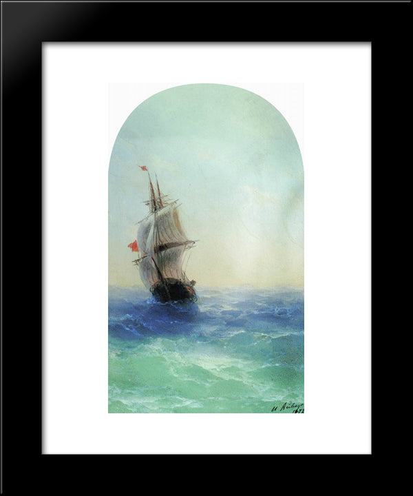 Stormy Sea 20x24 Black Modern Wood Framed Art Print Poster by Aivazovsky, Ivan
