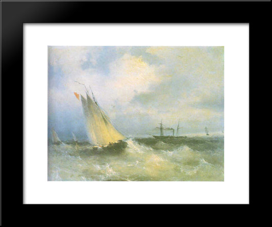 Seascape 20x24 Black Modern Wood Framed Art Print Poster by Aivazovsky, Ivan