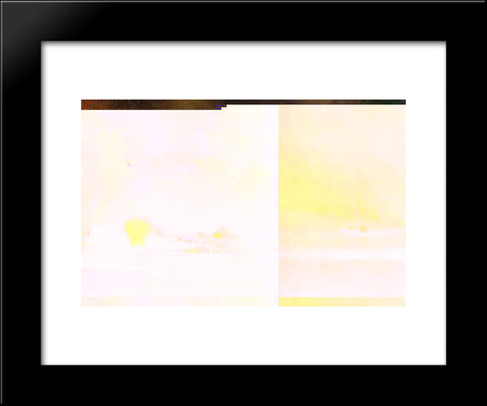 Explosion Of The Three-Masted Steamship In Sulin On 27 September 1877 20x24 Black Modern Wood Framed Art Print Poster by Aivazovsky, Ivan