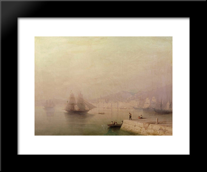Morning. Bay 20x24 Black Modern Wood Framed Art Print Poster by Aivazovsky, Ivan