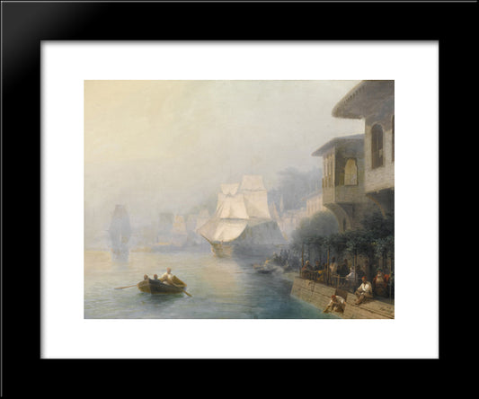 View Of The Bosporus 20x24 Black Modern Wood Framed Art Print Poster by Aivazovsky, Ivan