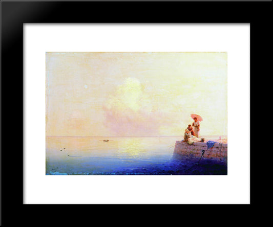 Calm Sea 20x24 Black Modern Wood Framed Art Print Poster by Aivazovsky, Ivan