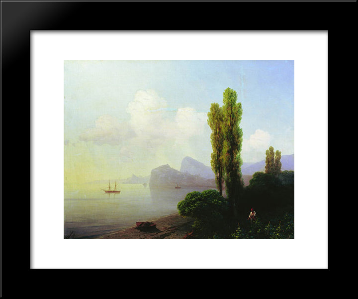 View Of Sudak Bay 20x24 Black Modern Wood Framed Art Print Poster by Aivazovsky, Ivan