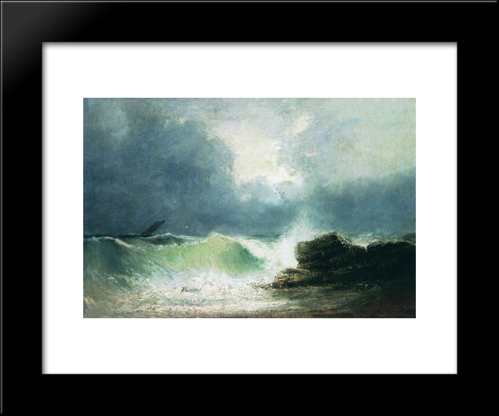 Sea Coast. Wave 20x24 Black Modern Wood Framed Art Print Poster by Aivazovsky, Ivan