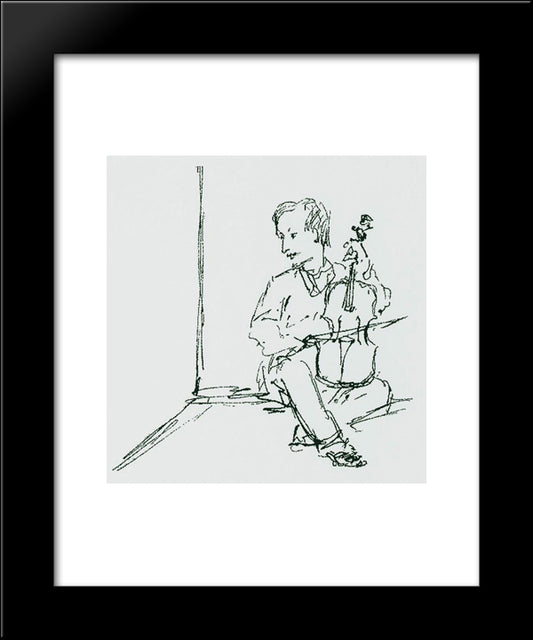 Self-Portrait 20x24 Black Modern Wood Framed Art Print Poster by Aivazovsky, Ivan