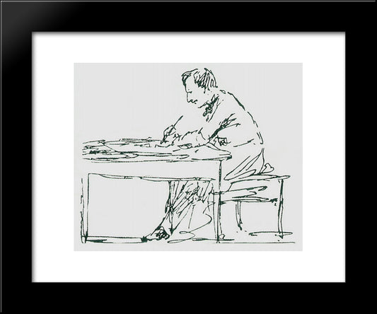 Self-Portrait 20x24 Black Modern Wood Framed Art Print Poster by Aivazovsky, Ivan