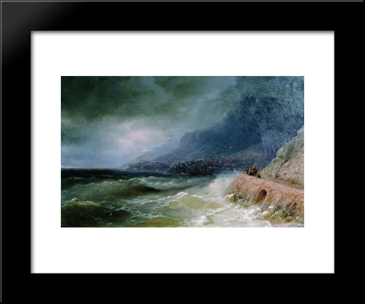 Surf Near Coast Of Crimea 20x24 Black Modern Wood Framed Art Print Poster by Aivazovsky, Ivan