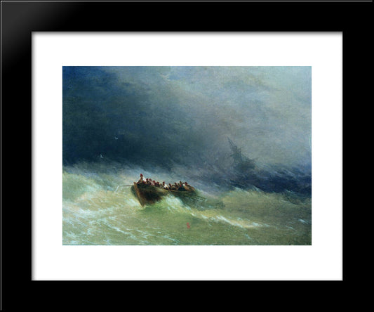 The Shipwreck 20x24 Black Modern Wood Framed Art Print Poster by Aivazovsky, Ivan