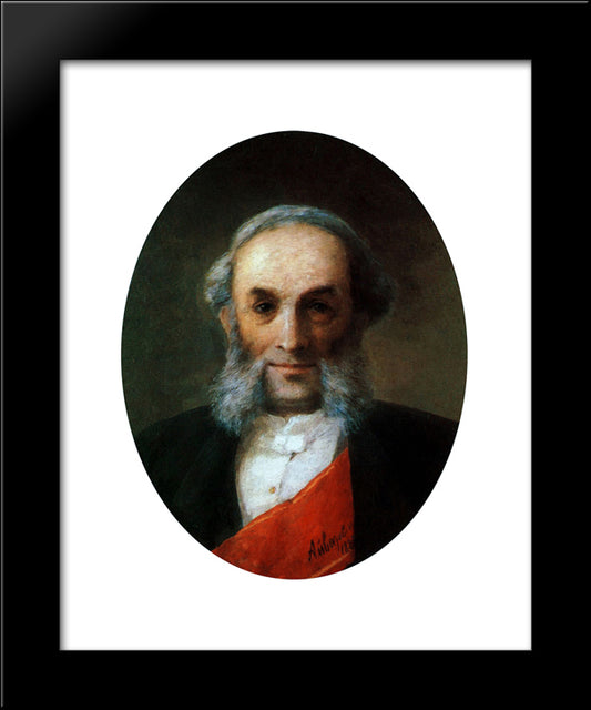 Self-Portrait 20x24 Black Modern Wood Framed Art Print Poster by Aivazovsky, Ivan