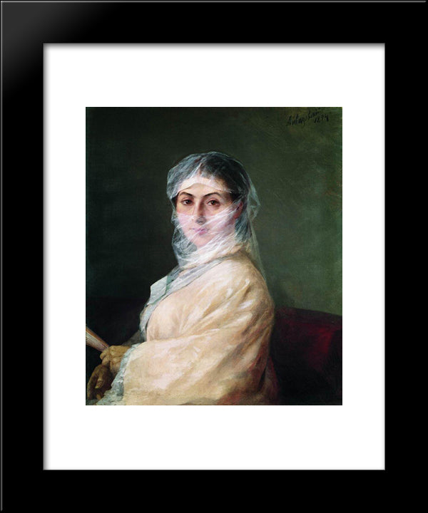 Portrait Of The Artist'S Wife Anna Burnazyan 20x24 Black Modern Wood Framed Art Print Poster by Aivazovsky, Ivan