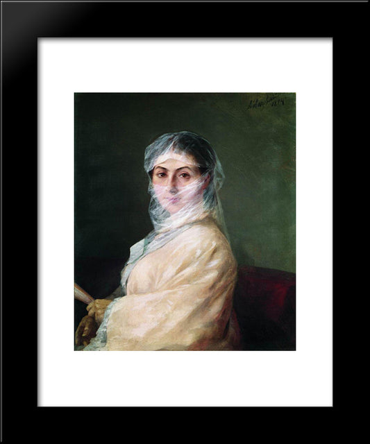 Portrait Of The Artist'S Wife Anna Burnazyan 20x24 Black Modern Wood Framed Art Print Poster by Aivazovsky, Ivan