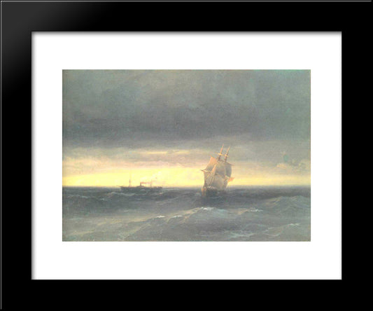 Sea 20x24 Black Modern Wood Framed Art Print Poster by Aivazovsky, Ivan
