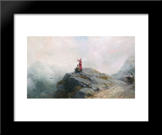 Dante Shows The Artist In The Unusual Clouds 20x24 Black Modern Wood Framed Art Print Poster by Aivazovsky, Ivan