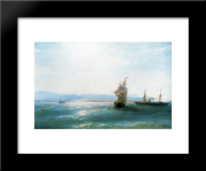 Sunny Day 20x24 Black Modern Wood Framed Art Print Poster by Aivazovsky, Ivan