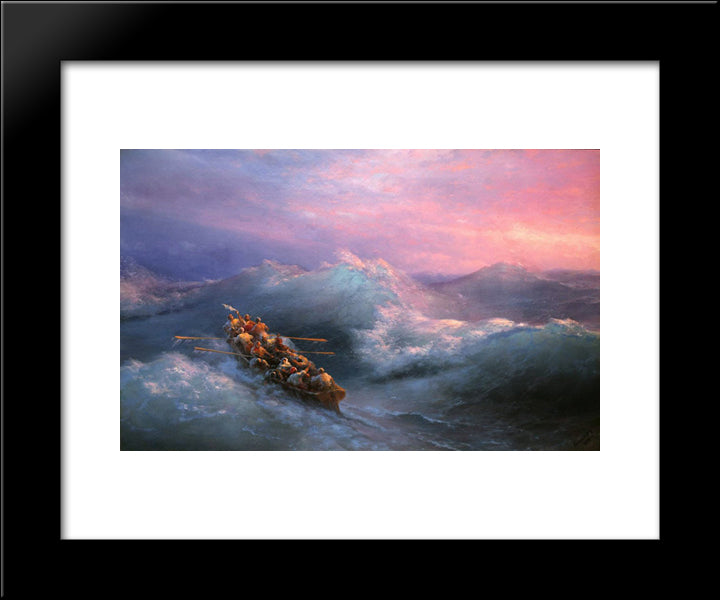 The Shipwreck 20x24 Black Modern Wood Framed Art Print Poster by Aivazovsky, Ivan