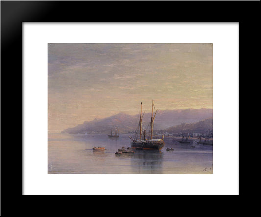 The Bay Of Yalta 20x24 Black Modern Wood Framed Art Print Poster by Aivazovsky, Ivan