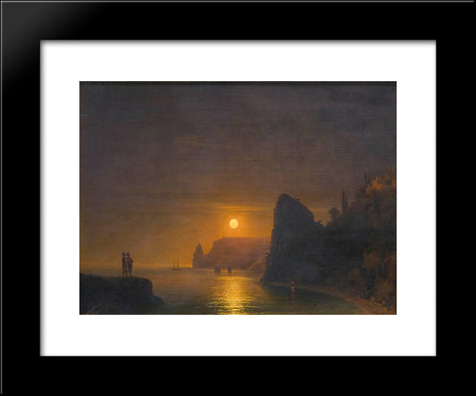 Moon Path 20x24 Black Modern Wood Framed Art Print Poster by Aivazovsky, Ivan