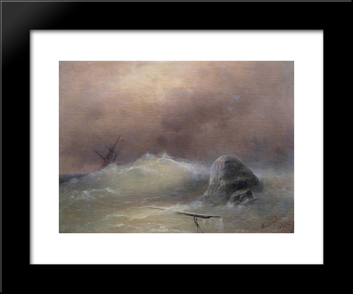 Stormy Sea 20x24 Black Modern Wood Framed Art Print Poster by Aivazovsky, Ivan
