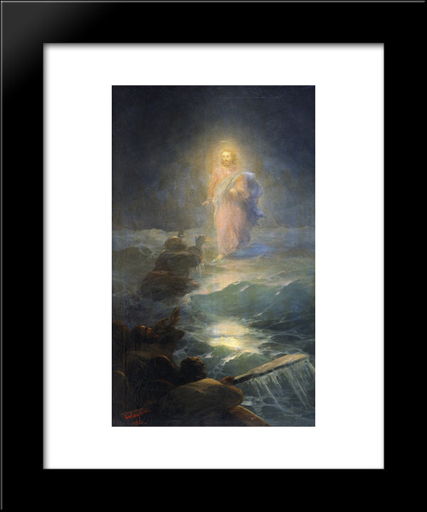 Jesus Walks On Water 20x24 Black Modern Wood Framed Art Print Poster by Aivazovsky, Ivan
