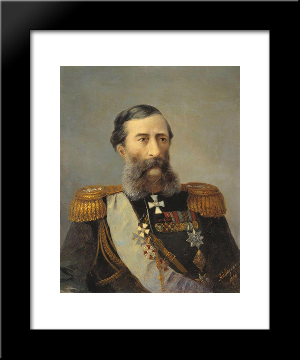 Portrait Of Loris-Melikov 20x24 Black Modern Wood Framed Art Print Poster by Aivazovsky, Ivan