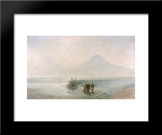 Dejection Of Noah From Mountain Ararat 20x24 Black Modern Wood Framed Art Print Poster by Aivazovsky, Ivan