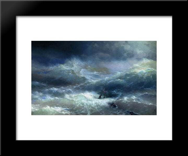 Wave 20x24 Black Modern Wood Framed Art Print Poster by Aivazovsky, Ivan