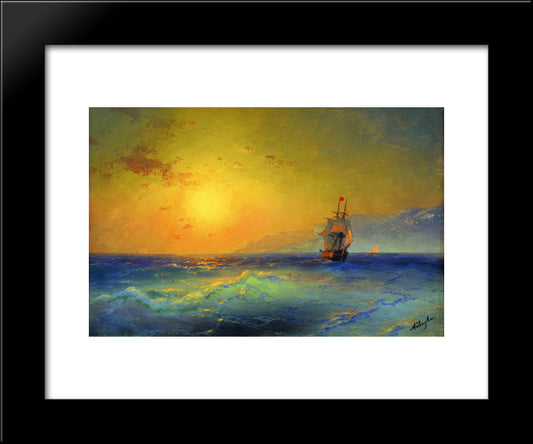 Near Crimean Coast 20x24 Black Modern Wood Framed Art Print Poster by Aivazovsky, Ivan
