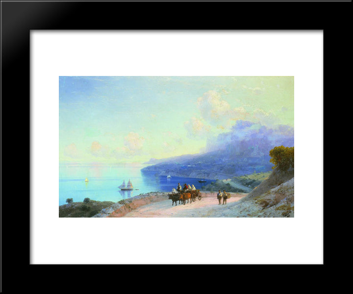 Sea Coast. Crimean Coast Near Ai-Petri 20x24 Black Modern Wood Framed Art Print Poster by Aivazovsky, Ivan