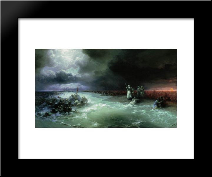 Passage Of The Jews Through The Red Sea 20x24 Black Modern Wood Framed Art Print Poster by Aivazovsky, Ivan