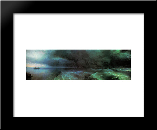 From The Calm To Hurricane 20x24 Black Modern Wood Framed Art Print Poster by Aivazovsky, Ivan