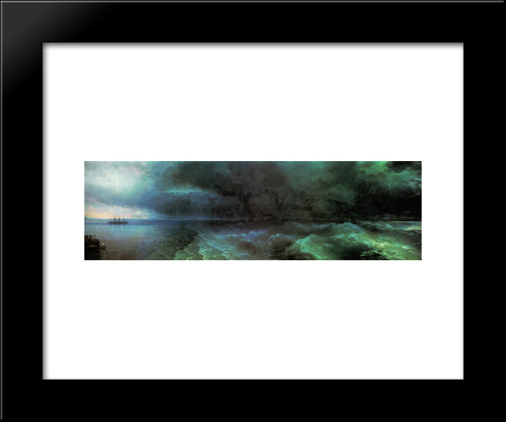 From The Calm To Hurricane 20x24 Black Modern Wood Framed Art Print Poster by Aivazovsky, Ivan