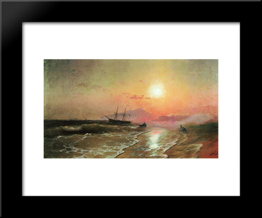 Island Of Ischia 20x24 Black Modern Wood Framed Art Print Poster by Aivazovsky, Ivan