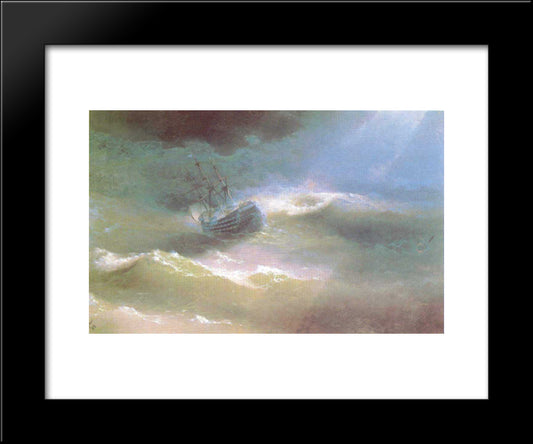 The Mary Caught In A Storm 20x24 Black Modern Wood Framed Art Print Poster by Aivazovsky, Ivan