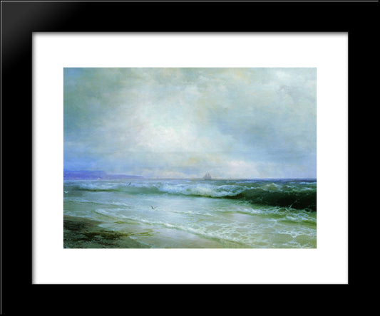 Surf 20x24 Black Modern Wood Framed Art Print Poster by Aivazovsky, Ivan