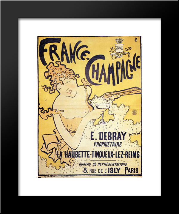 Poster Advertising France Champagne 20x24 Black Modern Wood Framed Art Print Poster by Bonnard, Pierre